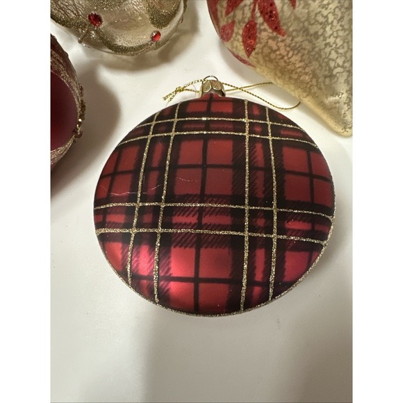 Vtg Mercury Glass Ornaments Set Of 6 Christmas Balls Red And Gold‎ - Picture 8 of 8
